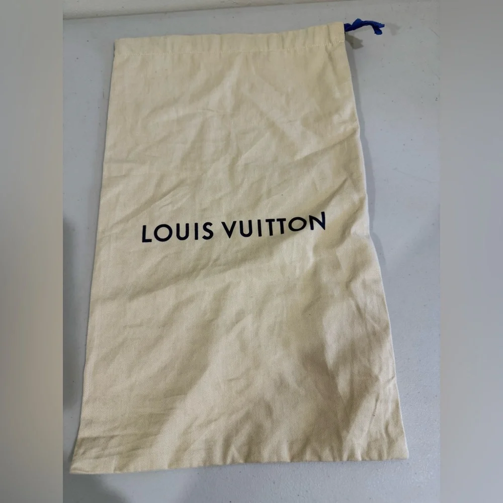 Louis Vuitton Cream Canvas Dust Bag with Blue Drawcord
